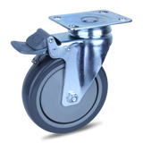 MZPUQ125STB - 120 Kg Swivel Plate Total Brake 125mm Polyurethane