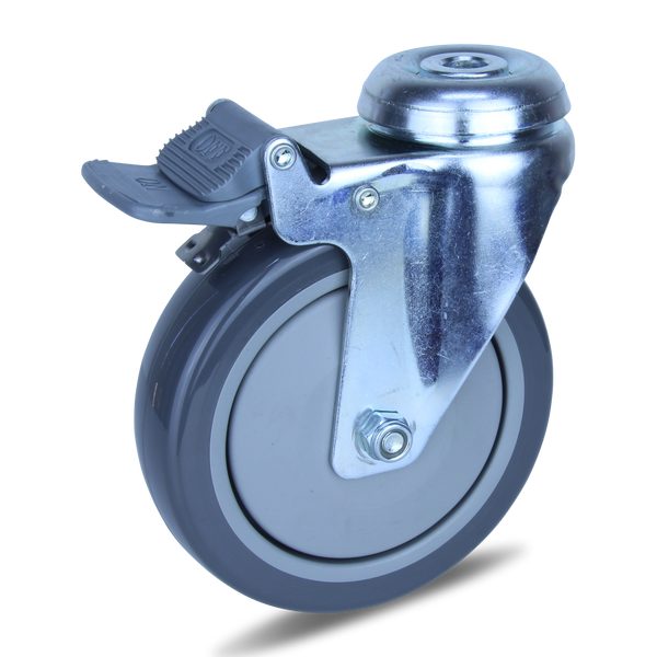 MZPUQ125BHTB <span>120 Kg Bolt-Hole Total Brake 125mm Polyurethane</span>