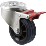 JBR100/JZHTB - 150 Kg Bolt-Hole Total Brake 100mm Blue Rubber