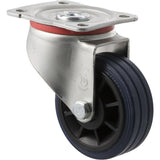 JBR100/JZP - 150 Kg Swivel Plate 100mm Blue Rubber