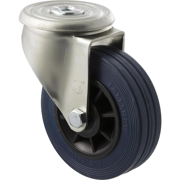 JBR125/JZH <span>180 Kg Bolt-Hole 125mm Blue Rubber</span>