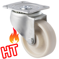 JHH100/JZPHT - 100 kg HIGH TEMP Swivel Plate 100mm Glass Filled Nylon