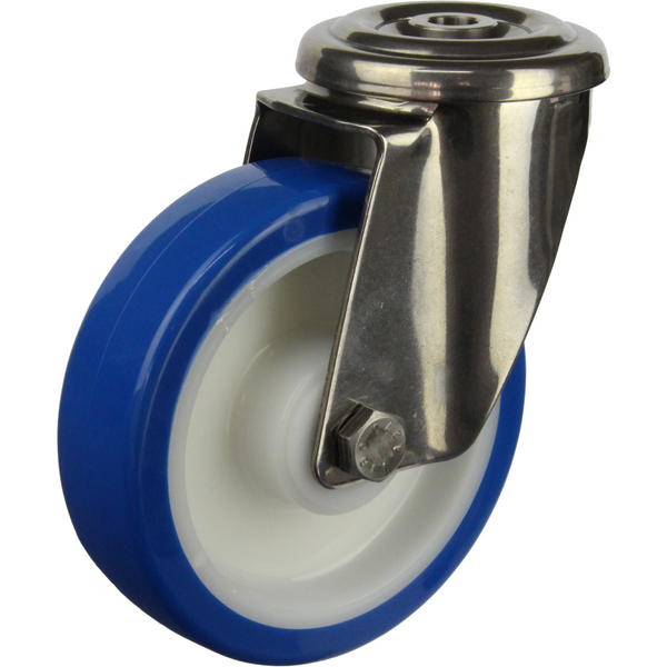 JSH12540-UENR <span>250 Kg Bolt-Hole 125mm Stainless Steel Rebound Polyurethane</span>