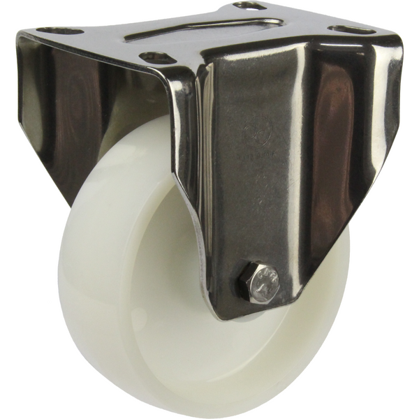 JSR10035-NNR <span>220 Kg Fixed 100mm Stainless Steel White Nylon</span>