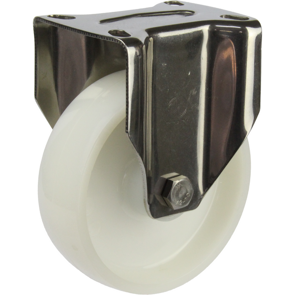 JSR12540-NNR <span>250 Kg Fixed 125mm Stainless Steel White Nylon</span>