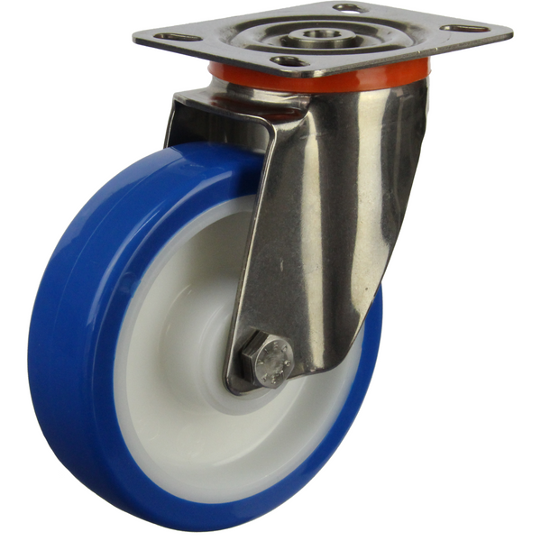 JSS12540-UENR <span>250 Kg Swivel Plate 125mm Stainless Steel Rebound Polyurethane</span>