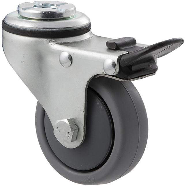 KJA65G/KZHTB - 50 Kg Bolt-Hole Total Brake 65mm Grey TPE