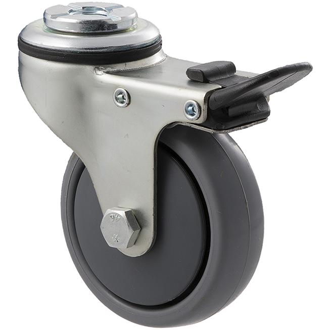 KJQ75G/KZHTB - 50 Kg Bolt-Hole Total Brake 75mm Grey TPE
