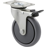 KJQ100G/KZPTB - 50 Kg Swivel Plate Total Brake 100mm Grey TPE
