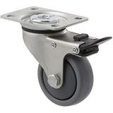 KJQ65G/KZPTB - 50 Kg Swivel Plate Total Brake 65mm Grey TPE