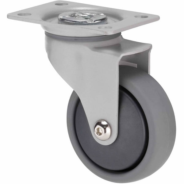 KJQ75GGH - KJQ75G/KPPGH <span>50 Kg Swivel Plate 75mm Grey TPE w/ Graphite Thread Guard</span>