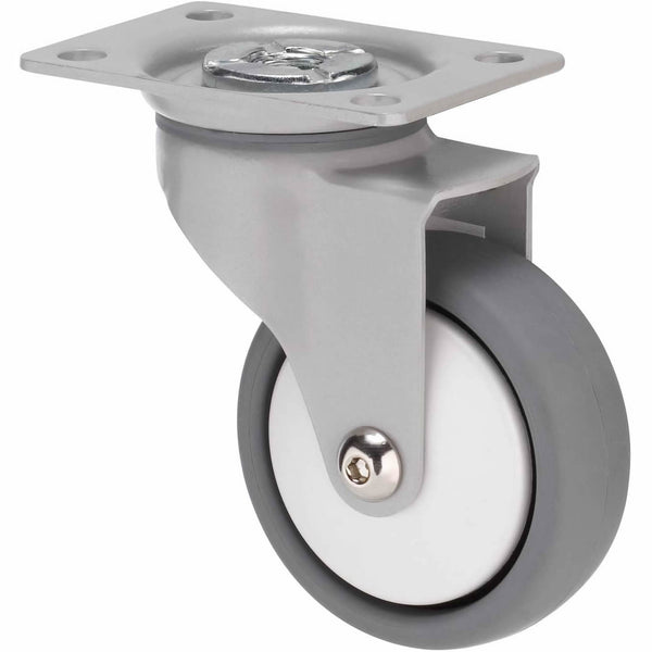 KJQ75GWT - KJQ75G/KPPWT <span>50 Kg Swivel Plate 75mm Grey TPE w/ White Thread Guard</span>