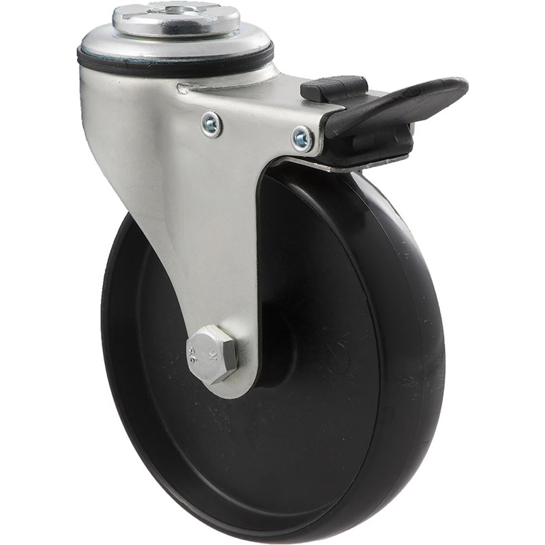 KNN100/KZHTB - 70 Kg Bolt-Hole Total Brake 100mm Black Nylon