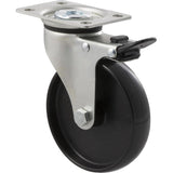 KNN100/KZPTB - 70 Kg Swivel Plate Total Brake 100mm Black Nylon