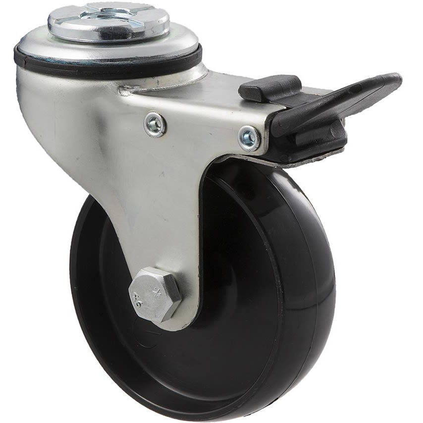 KNN75/KZHTB - 65 Kg Bolt-Hole Total Brake 75mm Black Nylon