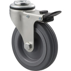 KSA100/KZHTB - 50 kg Bolt-Hole Total Brake 100mm Grey Rubber