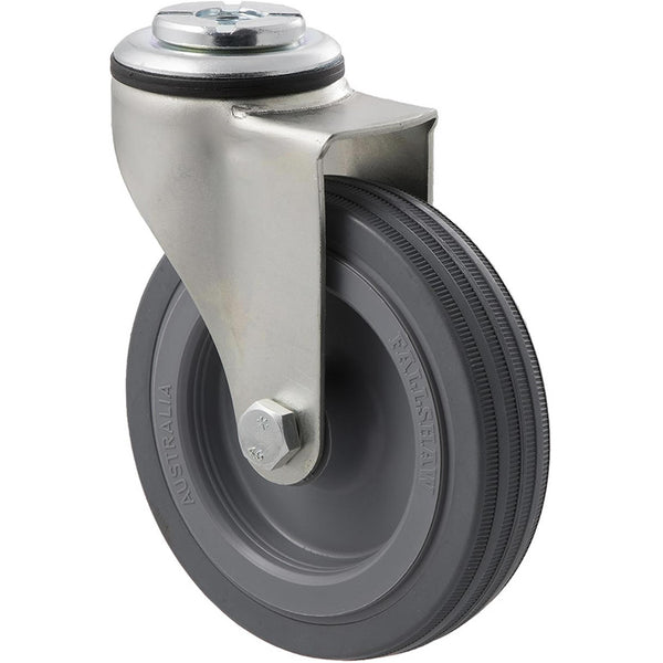 KSA100/KZH <span>50 Kg Bolt-Hole 100mm Grey Rubber</span>