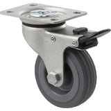 KSA75/KZPTB - 50 Kg Swivel Plate Total Brake 75mm Grey Rubber