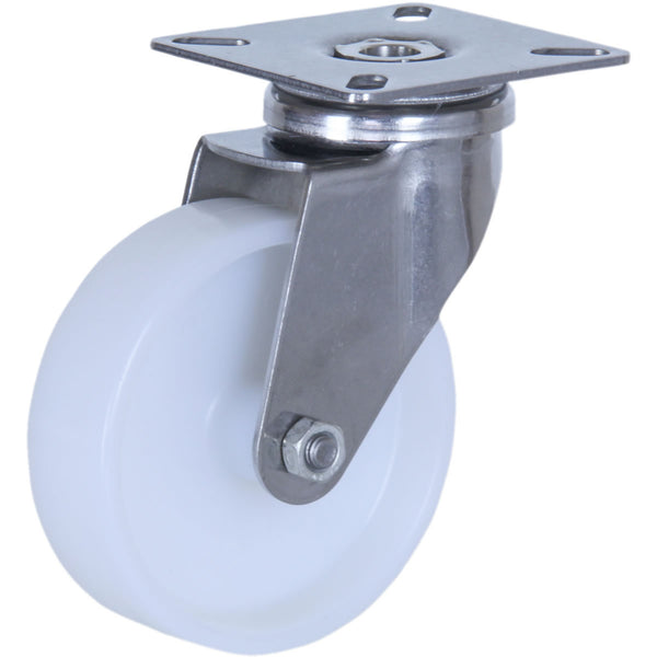 KSS07525-NNI <span>75 Kg Swivel Plate 75mm Stainless Steel White Nylon</span>