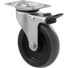 KUQ100/KZPTB - 100 kg Swivel Plate Total Brake 100mm Polyurethane