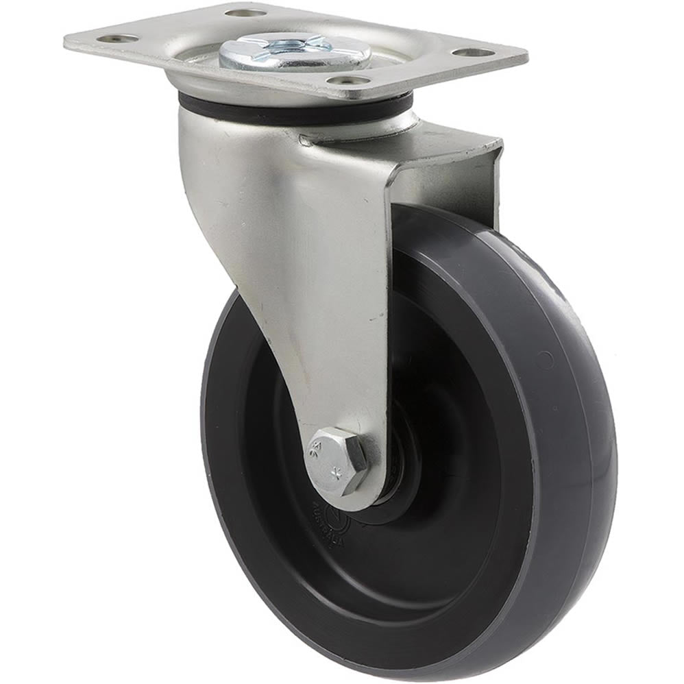 KUQ100/KZP - 100 Kg Swivel Plate 100mm Polyurethane