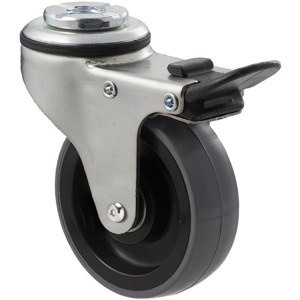 KUQ75/KZHTB <span>100 Kg Bolt-Hole Total Brake 75mm Polyurethane</span>