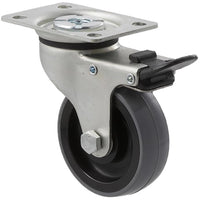 KUQ75/KZPTB - 100 kg Swivel Plate Total Brake 75mm Polyurethane