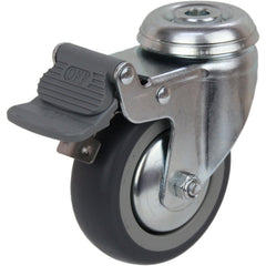 KZGRQ75BHTB - 70 kg Bolt-Hole Total Brake Grey Rubber 75mm TPE