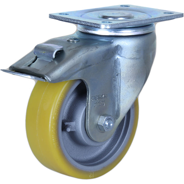GTH150 - LH-GTH150K-F1 <span>750 Kg Swivel Plate Total Brake 150mm Polyurethane</span>