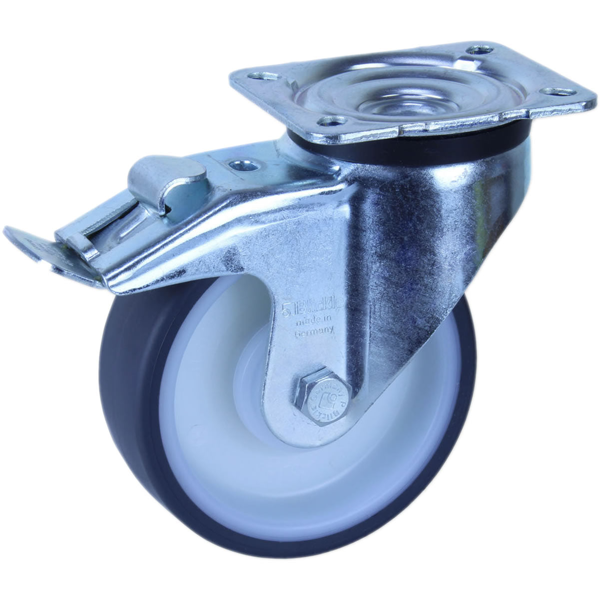 LK-POTH125K-1-F1 350 Kg Swivel Plate Total Brake 125mm Polyurethane