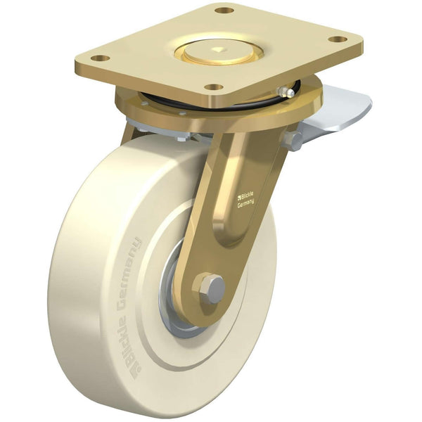 GSPO200 - LS-GSPO200K-35-ST <span>3000 Kg Swivel Plate 200mm High Impact Polymer/Cast Nylon Total Brake</span>