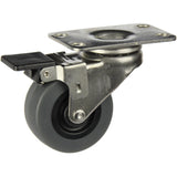 LSSGRA50SWB - 40 Kg Swivel Plate Brake Grey 50mm Stainless Steel TPE