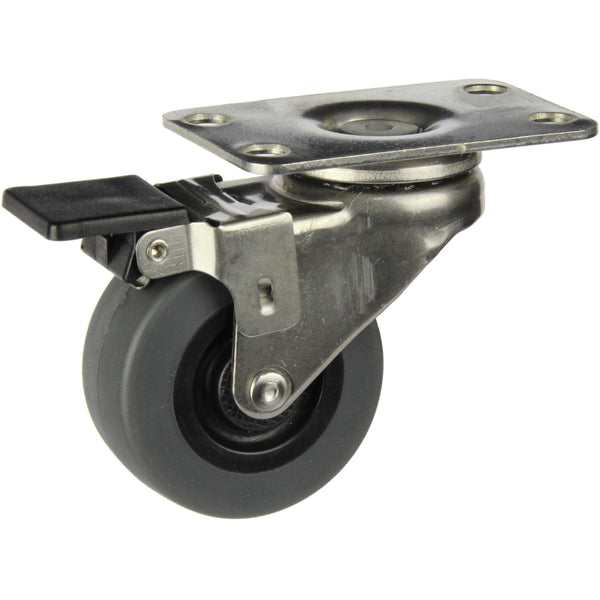 LSSGRA50SWB <span>40 Kg Swivel Plate Brake Grey 50mm Stainless Steel TPE</span>