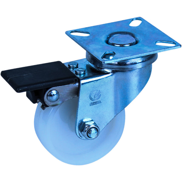 LZSW05020-NNP <span>60 Kg Swivel Plate 50mm Brake White Nylon</span>