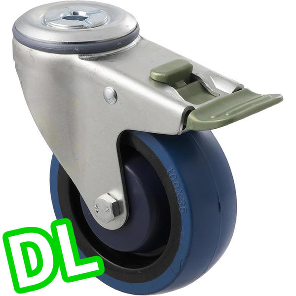 MBQ100G/MZHDL <span>140 Kg Bolt-Hole <strong>Direction Lock Only</strong> 100mm Blue Rubber</span>