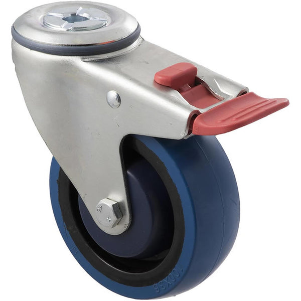 MBQ100G/MZHTB <span>140 Kg Bolt-Hole Total Brake 100mm Blue Rubber</span>