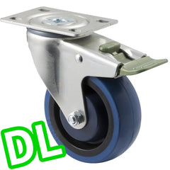 MBQ100G/MZPDL - 140 kg Swivel Plate Direction Lock Only 100mm Blue Rubber
