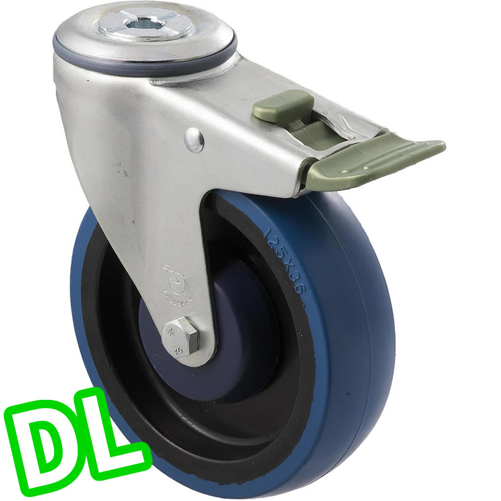 MBQ125G/MZHDL - 150 Kg Bolt-Hole Direction Lock Only 125mm Blue Rubber