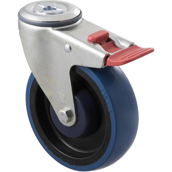 MBQ125G/MZHTB <span>150 Kg Bolt-Hole Total Brake 125mm Blue Rubber</span>