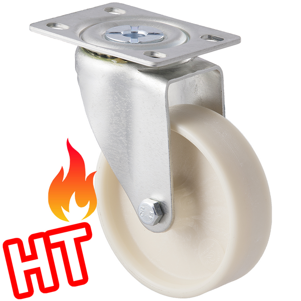 MHH100/MZPHT <span>80 Kg HIGH TEMP Swivel Plate 100mm Glass Filled Nylon</span>