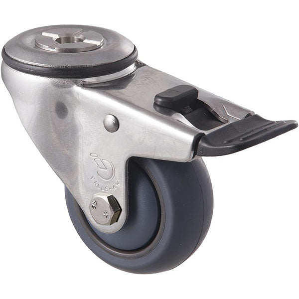 MJA75G/MSHTB <span>85 Kg Stainless Steel Bolt-Hole Total Brake 75mm Grey TPE</span>