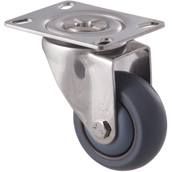 MJA75G/MSP <span>85 Kg Stainless Steel Swivel Plate 75mm Grey TPE</span>