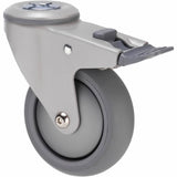 MJQ100GSL - MJQ100G/MPHTBSL 85 Kg Bolt-Hole Total Brake 100mm Grey TPE w/ Silver Thread Guard