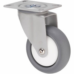 MJQ100GWT - MJQ100G/MPPWT 85 kg Swivel Plate 100mm Grey TPE w/ White Thread Guard