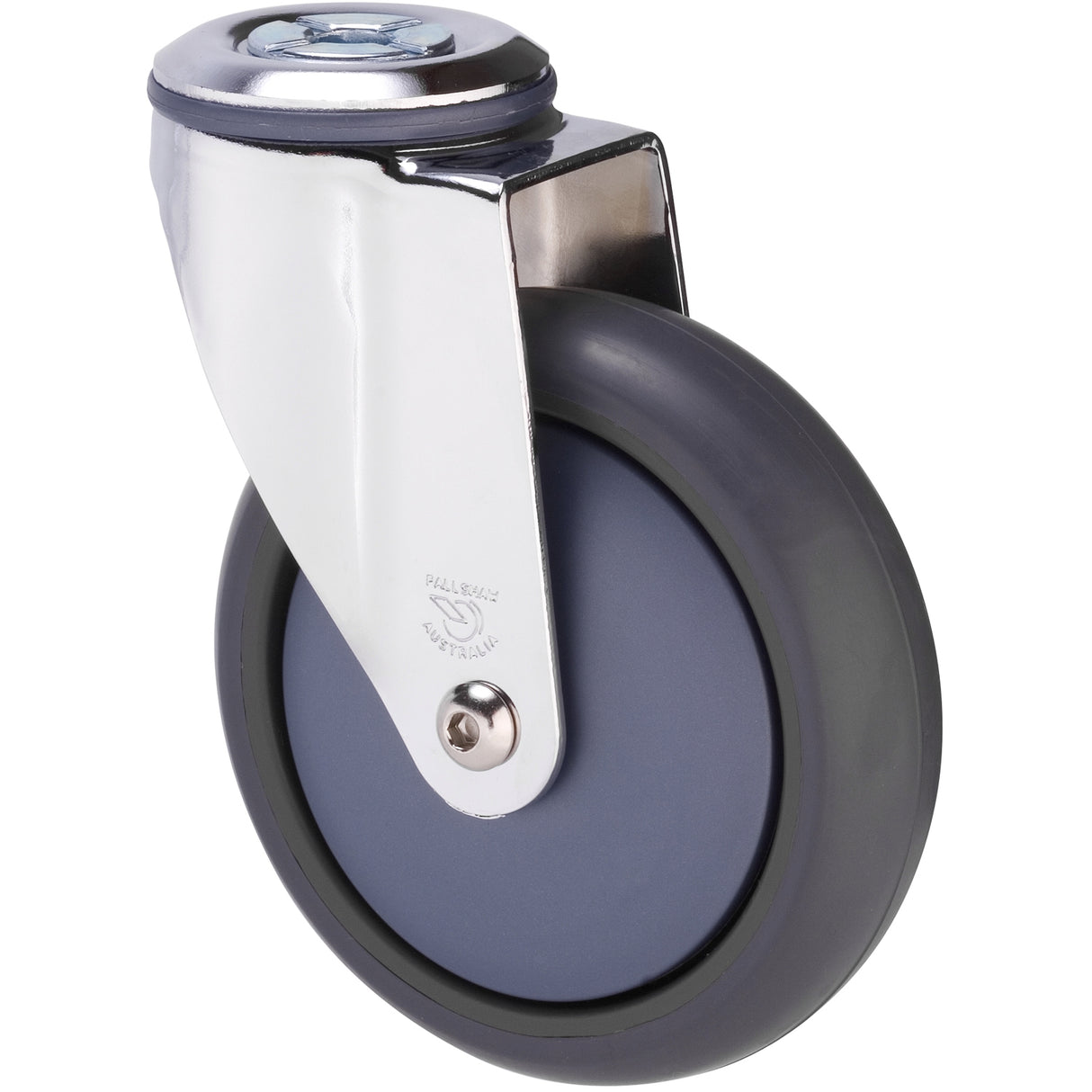 MJQ125GBN - MJQ125G/MCHBN 85 Kg Chrome Plated Bolt-Hole 125mm Grey TPE w/ Bluestone Colourway