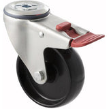 MNN100/MZHTB - 150 Kg Bolt-Hole Total Brake 100mm Black Nylon