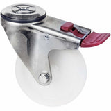 MNN100W/MZHTB - 150 Kg Bolt-Hole Total Brake 100mm White Nylon