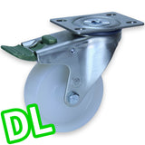 MNN100W/MZPDL - 150 Kg Swivel Plate Direction Lock Only 100mm White Nylon