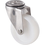 MNN100WS/MSH 150 Kg Stainless Steel Bolt-Hole 100mm White Nylon