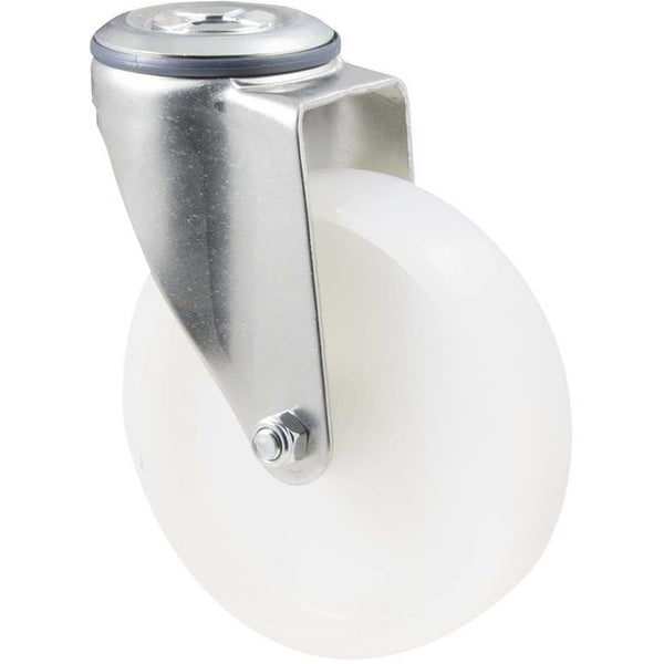 MNN125W/MZH <span>150 Kg Bolt-Hole 125mm White Nylon</span>